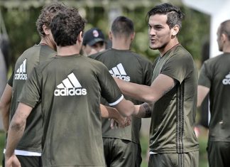 Gustavo Gomez in training at Milanello (@acmilan.com)