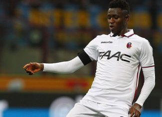 Amadou Diawara of Bologna FC in action during the Serie A match between FC Internazionale Milano and Bologna FC at Stadio Giuseppe Meazza on March 12, 2016 in Milan, Italy. (Photo by Marco Luzzani/Getty Images)