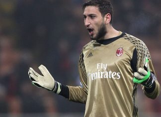 Gianluigi Donnarumma at the end of Milan-Fiorentina at Stadio San Siro on February 19, 2017. (Photo by Marco Luzzani/Getty Images)