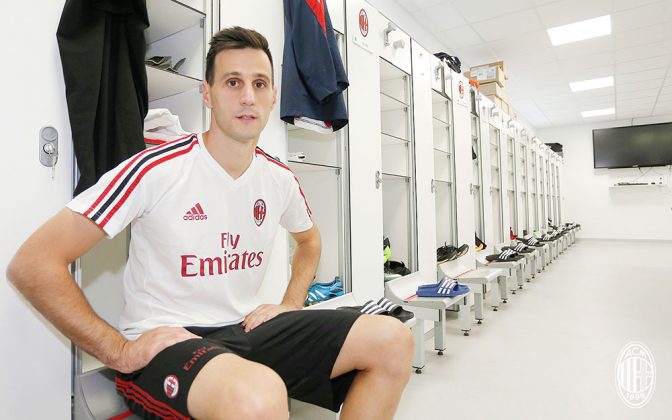 Nikola Kalinić at training center Milanello on the 21st of August, 2017. (@acmilan.com)