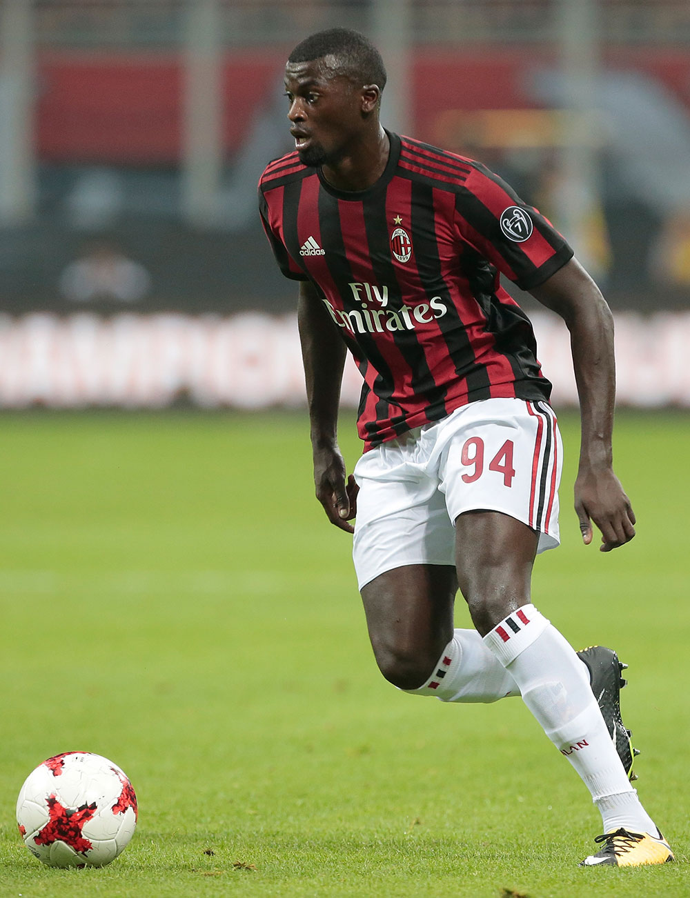 Niang during Milan-Craiova at Stadio San Siro on August 3, 2017. (Photo by Emilio Andreoli/Getty Images)