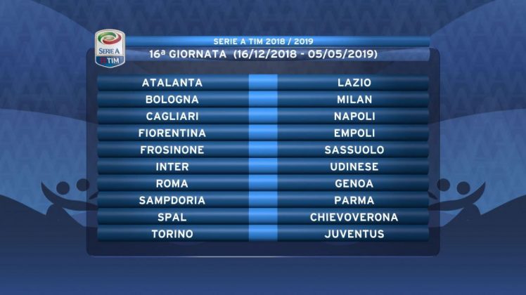 2018/19 season: Matchday 16