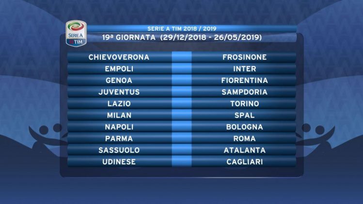 2018/19 season: Matchday 19