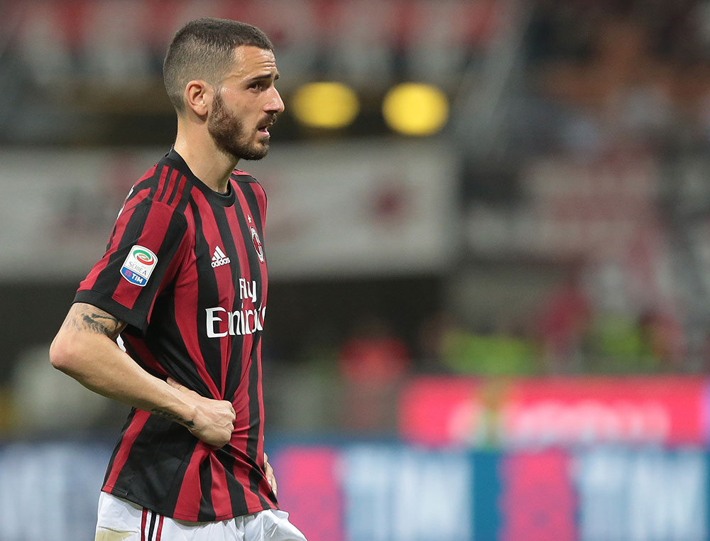 Leonardo Bonucci during Milan-Benevento at Stadio San Siro on April 21, 2018. (Photo by Emilio Andreoli/Getty Images)