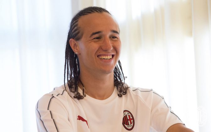 Diego Laxalt at La Madonnina Clinic on August 16, 2018. (@acmilan.com)