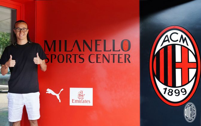 Diego Laxalt at training center Milanello on August 17, 2018. (@acmilan.com)