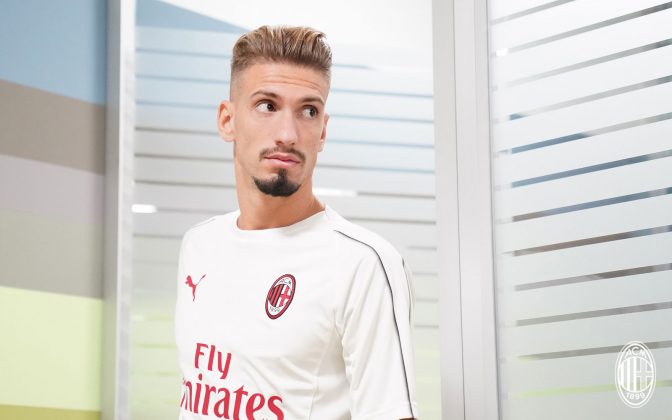 Samu Castillejo at training center Milanello on August 17, 2018. (@acmilan.com)