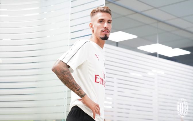 Samu Castillejo at training center Milanello on August 17, 2018. (@acmilan.com)