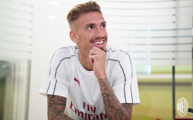 Samu Castillejo at training center Milanello on August 17, 2018. (@acmilan.com)