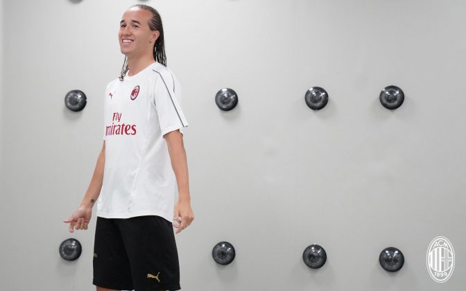 Diego Laxalt at training center Milanello on August 17, 2018. (@acmilan.com)