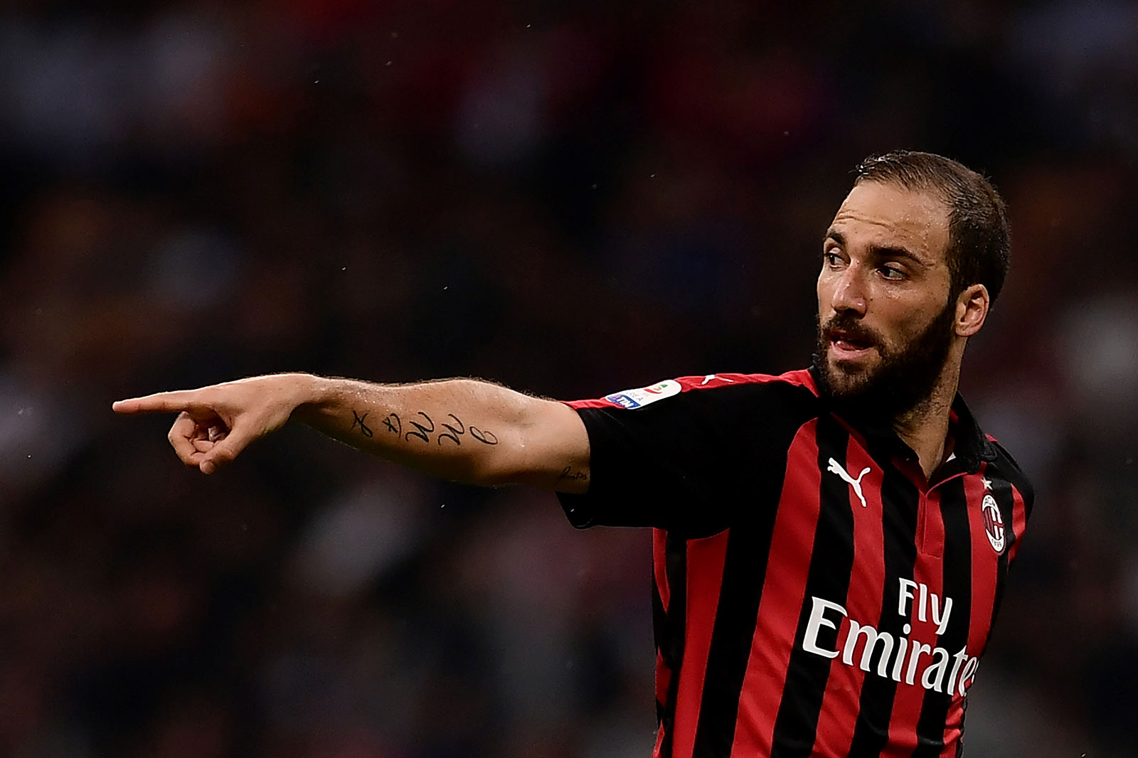Gonzalo Higuain during Milan-Roma at Stadio San Siro on August 31, 2018. (MARCO BERTORELLO/AFP/Getty Images)